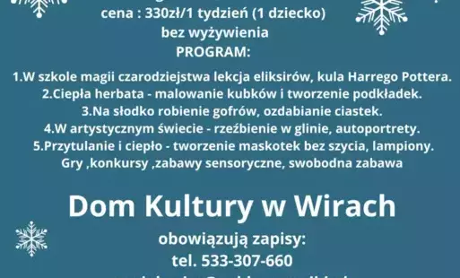 Zdjęcie do Kreatywne Warsztaty Zimowe w Domu Kultury w Wira