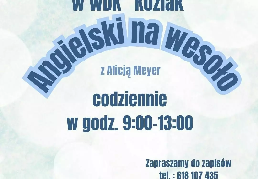Zdjęcie do Ferie zimowe w WDK "Koźlak" &ndash; Angielski na wesoło!&nbsp;