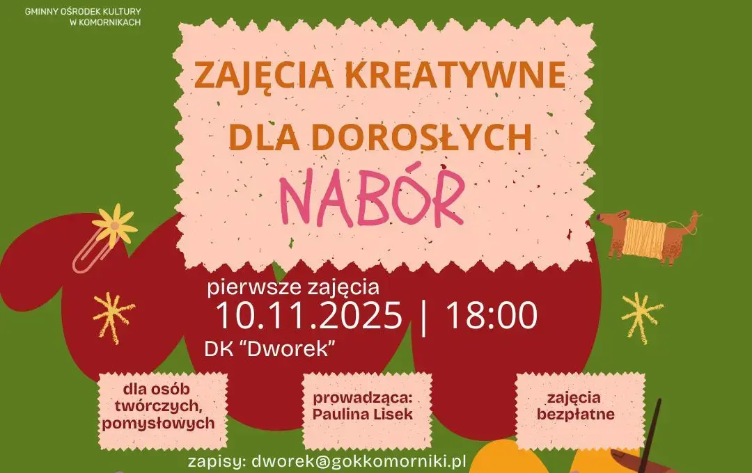 Zdjęcie do Zajęcia kreatywne dla dorosłych "Kreatywni z Dworku"
