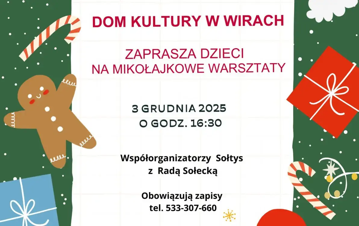 Zdjęcie do Mikołajkowe warsztaty w Wirach