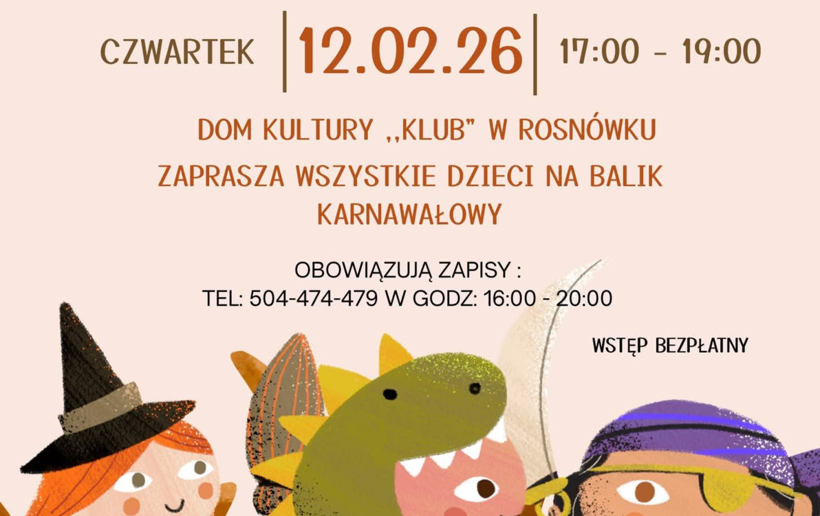 Zdjęcie do Balik karnawałowy dla dzieci w Rosn&oacute;wku