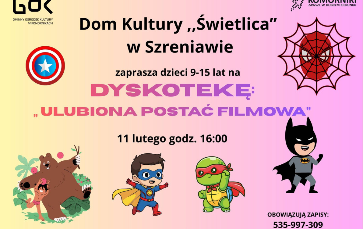 Zdjęcie do Dyskoteka: "Ulubiona postać filmowa" w Szreniawie